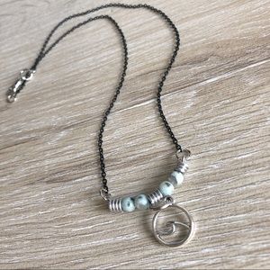 Handmade beach wave necklace